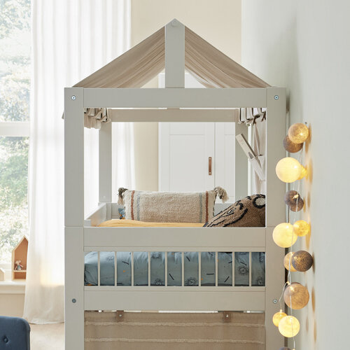 LIFETIME KIDSROOMS Low loft bed breeze  90 x 200 with straight ladder in white