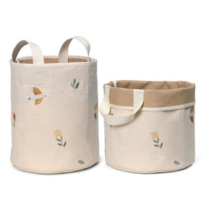 DEAR APRIL Embroidered storage baskets Songbirds small