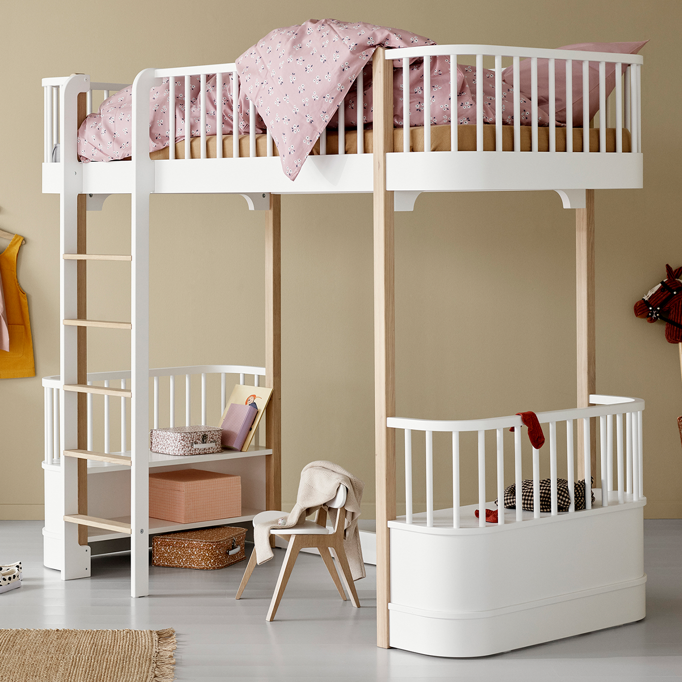 Loft bed frame wood discount