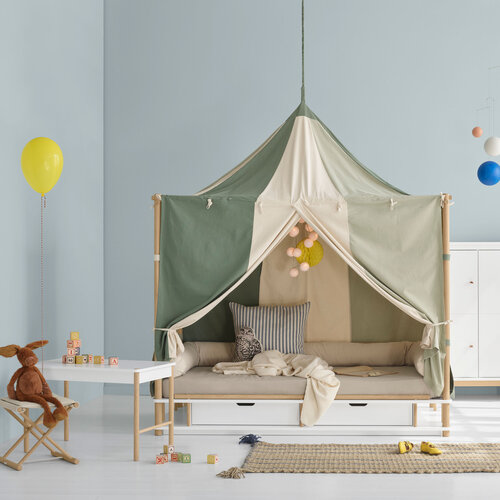 Oliver Furniture Camp Bed Canopy Circus green/undyed