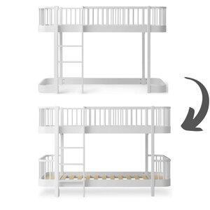 Oliver Furniture Conversion half high loft bed to half high bunk bed Wood white