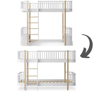 Oliver Furniture Conversion from Wood loft bed to half-height bunk bed