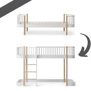 Oliver Furniture Conversion single bed to half height loft bed oak