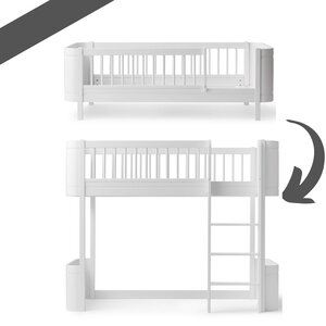 Oliver Furniture Conversion Mini+ junior bed to low loft bed white
