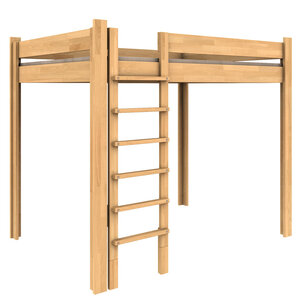 WOOKIDS Destyle Jugend-Hochbett 140 cm Buche Natur
