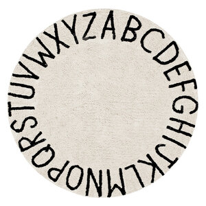 Lorena Canals Waschbarer Teppich ABC Natur Schwarz