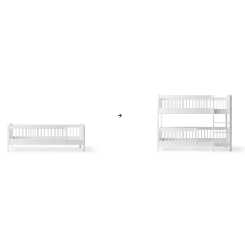 Oliver Furniture Umbau Wood Lille+ Juniorbett zum halbhohen Etagenbett weiß