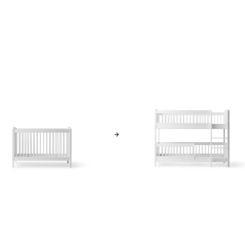 Oliver Furniture Umbau Wood Lille+ Babybett zum halbhohen Etagenbett weiß Oliver Furniture Umbau Wood Lille+ Babybett zum halbhohen Etagenbett weiß