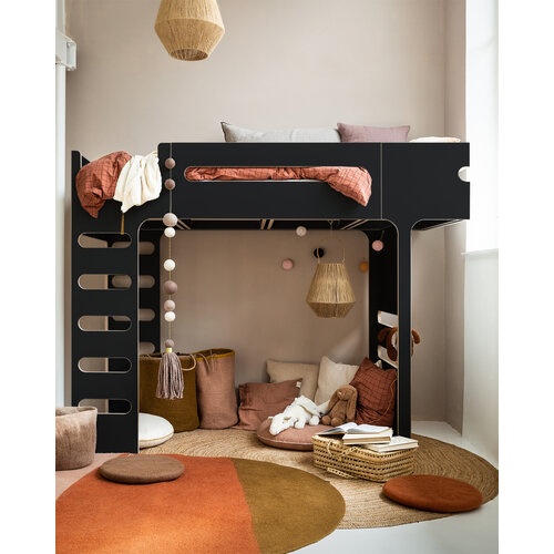 Rafa-kids F Hochbett - Schwarz  laminiert HPL