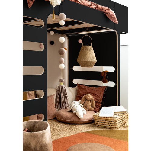 Rafa-kids F Hochbett - Schwarz  laminiert HPL