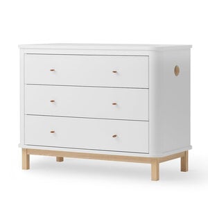 Oliver Furniture Wood Kommode 3 Schubladen weiss-Eiche