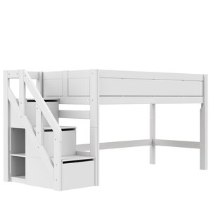 LIFETIME KIDSROOMS Half height bed with stairs white LIFETIME KIDSROOMS Half height bed with stairs white