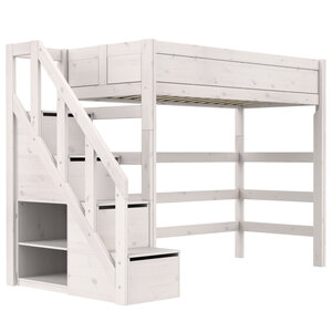 LIFETIME KIDSROOMS Loft bed with stairladder whitewash LIFETIME KIDSROOMS Loft bed with stairladder whitewash