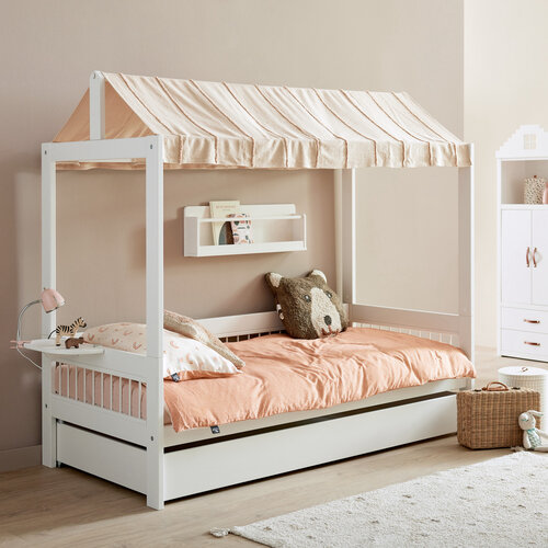 LIFETIME KIDSROOMS  basic bed BREEZE with roof construction for fabric roof white