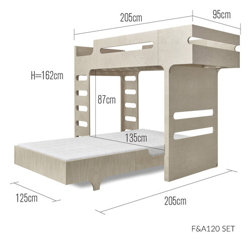 Rafa-kids A120 Jugendbett 125 x 205 cm - Weiß laminiert HPL Rafa-kids A120 Jugendbett 125 x 205 cm - Weiß laminiert HPL