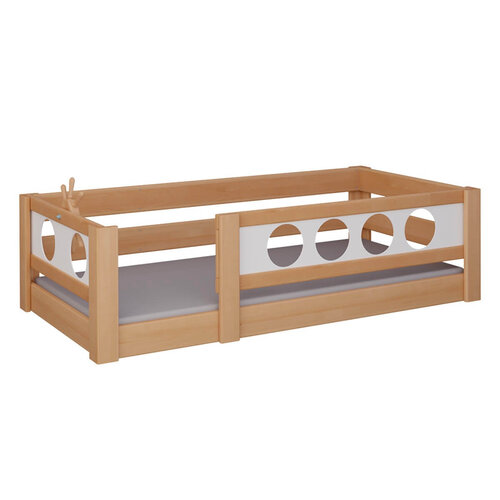 WOOKIDS Montessori-Bodenbett Pirat, Deluxe de Breuyn in massiv Buche geölt, Füllungen weiß WOOKIDS Montessori-Bodenbett Pirat, Deluxe de Breuyn in massiv Buche geölt, Füllungen weiß
