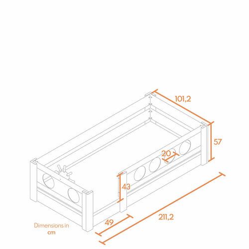 WOOKIDS Montessori-Bodenbett Pirat, Deluxe de Breuyn in massiv Buche geölt, Füllungen weiß WOOKIDS Montessori-Bodenbett Pirat, Deluxe de Breuyn in massiv Buche geölt, Füllungen weiß