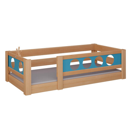 WOOKIDS Montessori-Bodenbett Pirat, Deluxe de Breuyn in massiv Buche geölt, Füllungen weiß WOOKIDS Montessori-Bodenbett Pirat, Deluxe de Breuyn in massiv Buche geölt, Füllungen weiß
