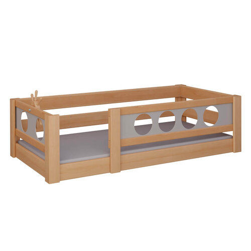 WOOKIDS Montessori-Bodenbett Pirat, Deluxe de Breuyn in massiv Buche geölt, Füllungen weiß WOOKIDS Montessori-Bodenbett Pirat, Deluxe de Breuyn in massiv Buche geölt, Füllungen weiß