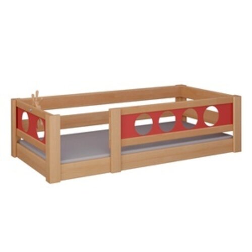 WOOKIDS Montessori-Bodenbett Pirat, Deluxe de Breuyn in massiv Buche geölt, Füllungen weiß WOOKIDS Montessori-Bodenbett Pirat, Deluxe de Breuyn in massiv Buche geölt, Füllungen weiß