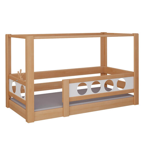 WOOKIDS Montessori-Bodenbett Pirat, Deluxe de Breuyn in massiv Buche geölt, Füllungen weiß WOOKIDS Montessori-Bodenbett Pirat, Deluxe de Breuyn in massiv Buche geölt, Füllungen weiß