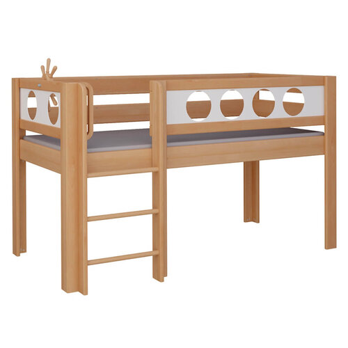 WOOKIDS Montessori-Bodenbett Pirat, Deluxe de Breuyn in massiv Buche geölt, Füllungen weiß WOOKIDS Montessori-Bodenbett Pirat, Deluxe de Breuyn in massiv Buche geölt, Füllungen weiß