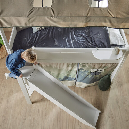 LIFETIME KIDSROOMS Fun slider for Midhigh Bed whitewash