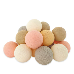 LIFETIME KIDSROOMS Lichterkette mit Baumwollkugeln Crisp Peach