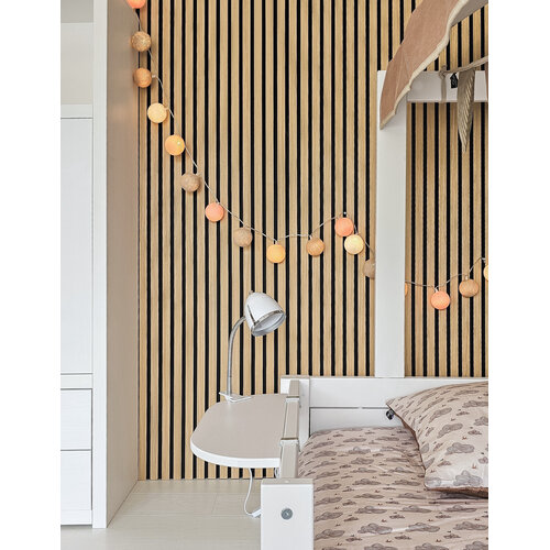 LIFETIME KIDSROOMS Lichterkette mit Baumwollkugeln Crisp Peach
