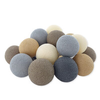 Lichterkette mit Baumwollkugeln Beach Blue