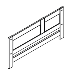 LIFETIME KIDSROOMS Headboard with entry 120 white