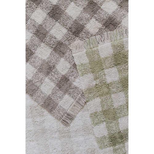 Lorena Canals Waschbarer Teppich Vichy Marron - Kastanie braun