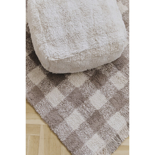 Lorena Canals Waschbarer Teppich Vichy Marron - Kastanie braun