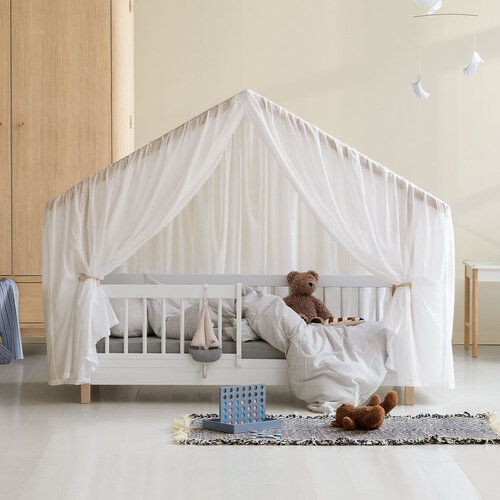 Oliver Furniture Umbau Wood Mini+ Babybett weiß-Eiche zum Hausbett