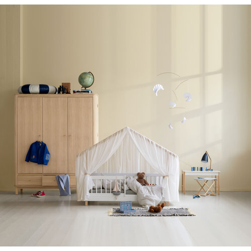 Oliver Furniture Umbau Wood Mini+ Babybett weiß-Eiche zum Hausbett
