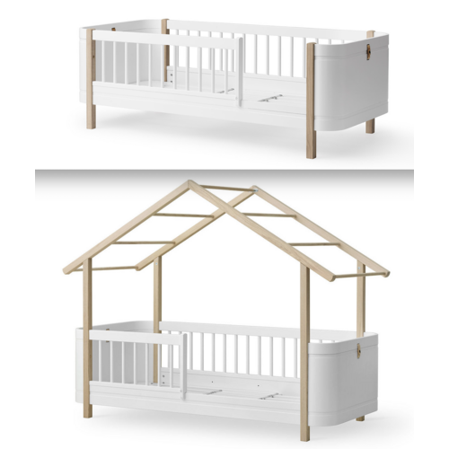 Oliver Furniture Umbau Wood Mini+ Juniorbett weiß-Eiche zum Hausbett