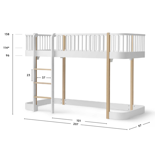 Oliver Furniture Wood Original halbhohes Hochbett Eiche
