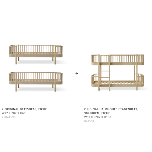 Oliver Furniture Conversion Wood sofa beds to low loft bunk bed oak Oliver Furniture Conversion Wood sofa beds to low loft bunk bed oak