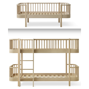 Oliver Furniture Conversion Wood junior day bed to low loft bunk bed oak Oliver Furniture Conversion Wood junior day bed to low loft bunk bed oak