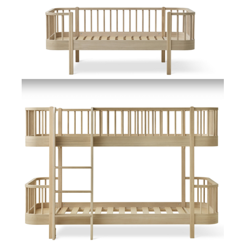 Oliver Furniture Conversion Wood junior day bed to low loft bunk bed oak Oliver Furniture Conversion Wood junior day bed to low loft bunk bed oak