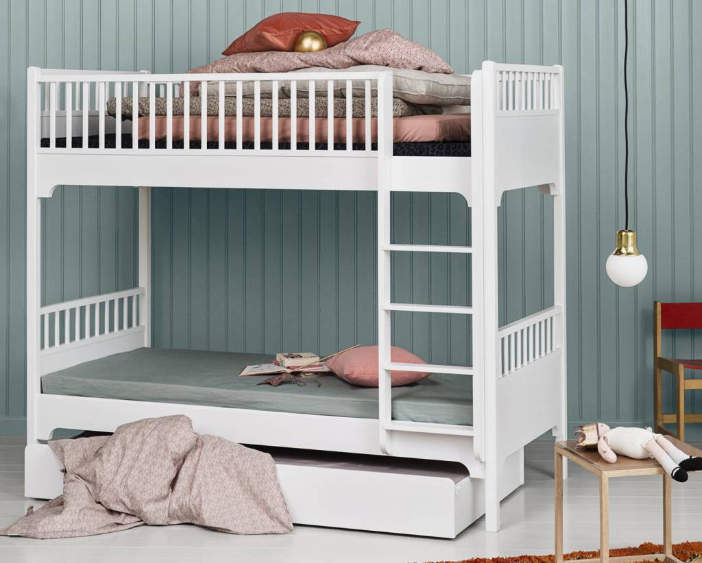 Oliver Furniture Etagenbett gerade Leiter weiss - ROMY Kindermöbel