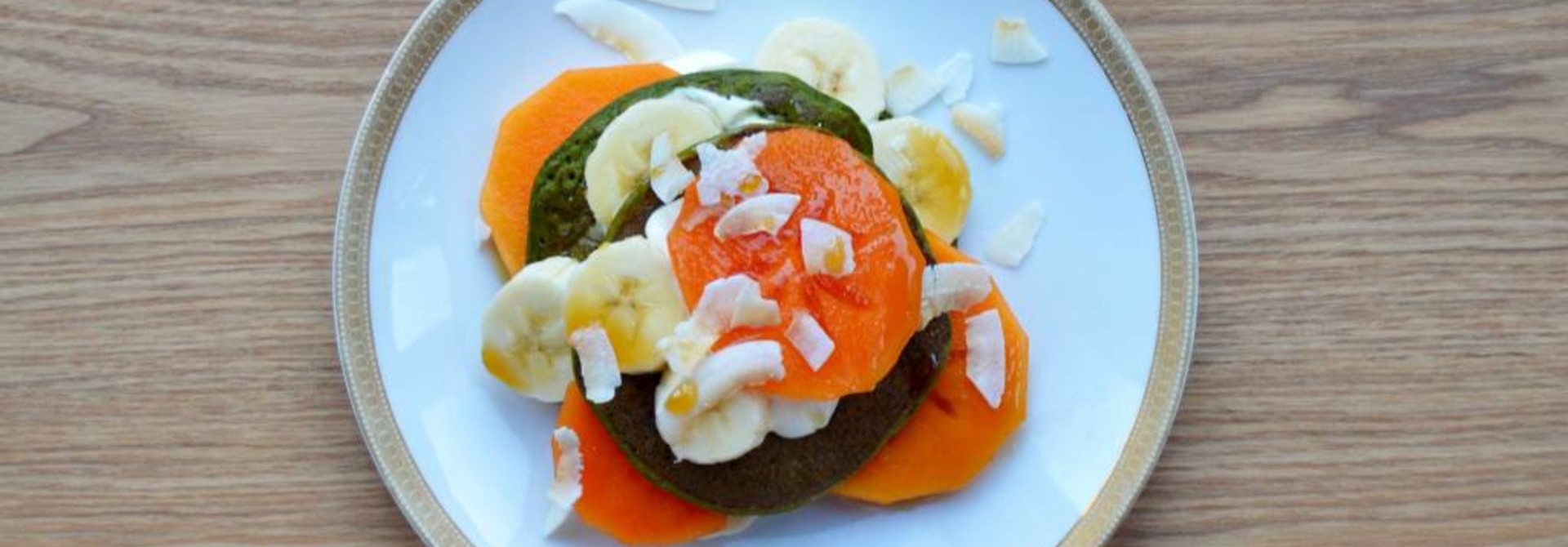 Vanille matcha pancakes