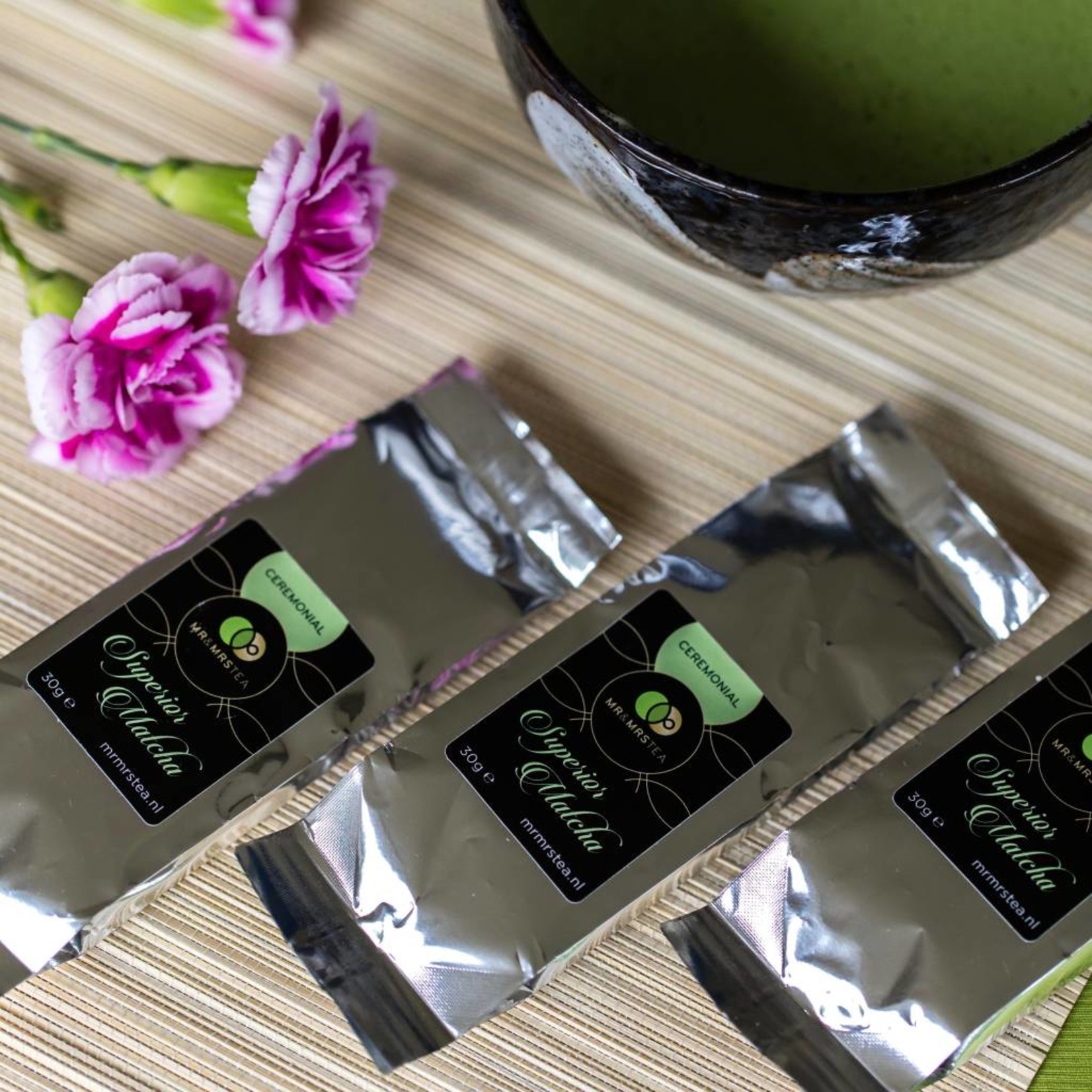 Mr & Mrs Tea 3 navulverpakkingen Matcha Ceremonial ★ Een gezonde drank die meer energie geeft