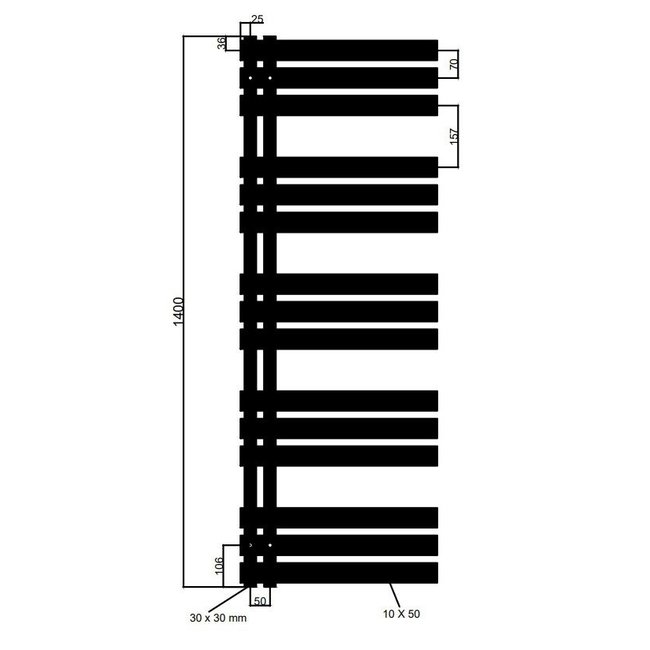  140x60 cm - 983 Watt - Oppio Elite Handdoekradiator - Wit (Ral 9016)