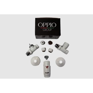 Oppio Kit de raccordement droit pour radiateur thermostatique Luxury White - LTAW-R1