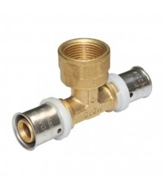 Comisa Pièce en T à presser 16x2 mm - filetage femelle 1/2 - 16x2 mm Douille de vis