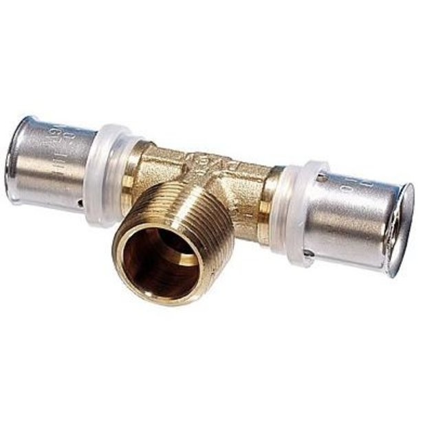  Pièce en T à presser 20x2 mm - Filetage extérieur 1/2 pouce - 20x2 mm Spigot