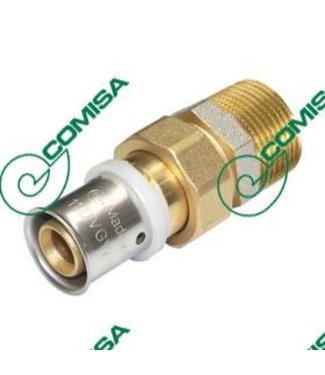 Comisa Raccord à vis droite 16mmx2 - 3/4 filetage mâle Connecteur Spot