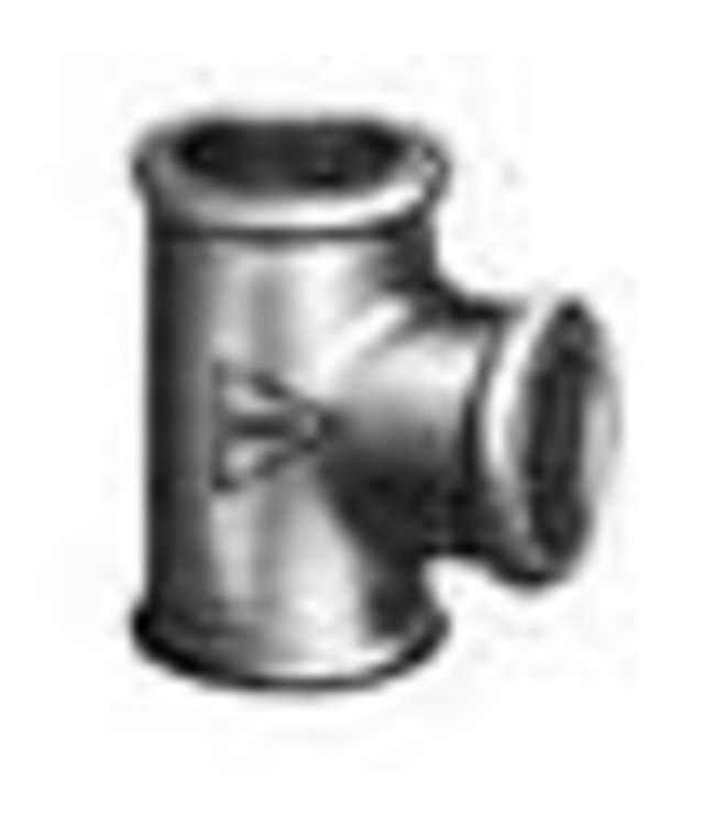  130 Malleable Teestuk 3/4 x1/2 x1/2 zwart