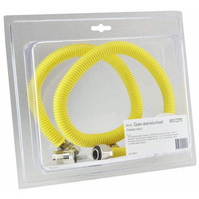  Blister tuyau de gaz en acier inoxydable 60cm + acc